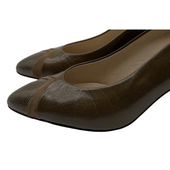 Garolini Vintage Olive Leather Heels 5.5 - Picture 5 of 10